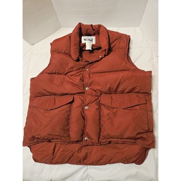 Vintage Eddie Bauer Maroon Orange Premium Goose Down Puffer Vest Sz L Snaps - Picture 9 of 12